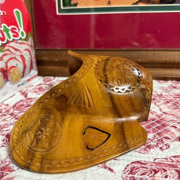 Carved Wooden Decorative Pitcher - Picture 10 of 16